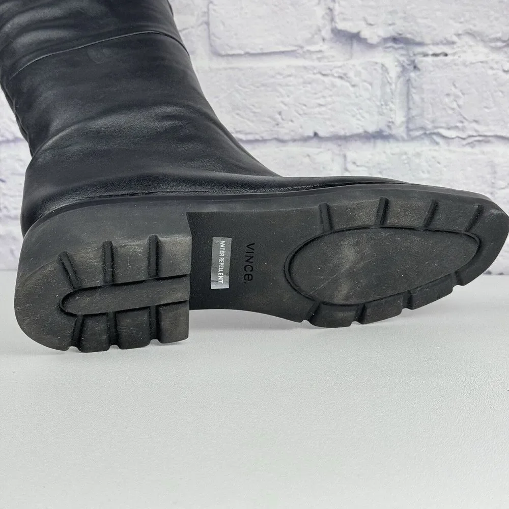 AMPUTEE ONE 1 SINGLE RIGHT Vince Rune Water Repellant Black Leather Knee Boot 9 - Picture 10 of 14